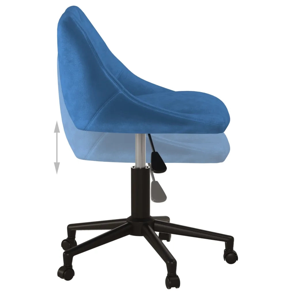 Sedia da Pranzo Girevole Blu in Velluto 3089036