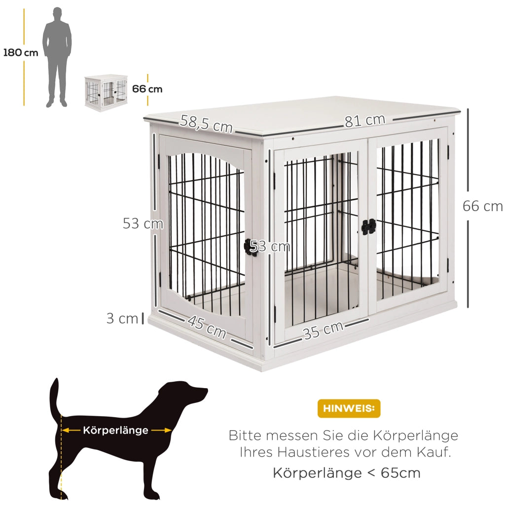 Trasportino per Cani in Legno MDF e Ferro ¨C Xylo ¨C 58,5x81x66 cm Bianco