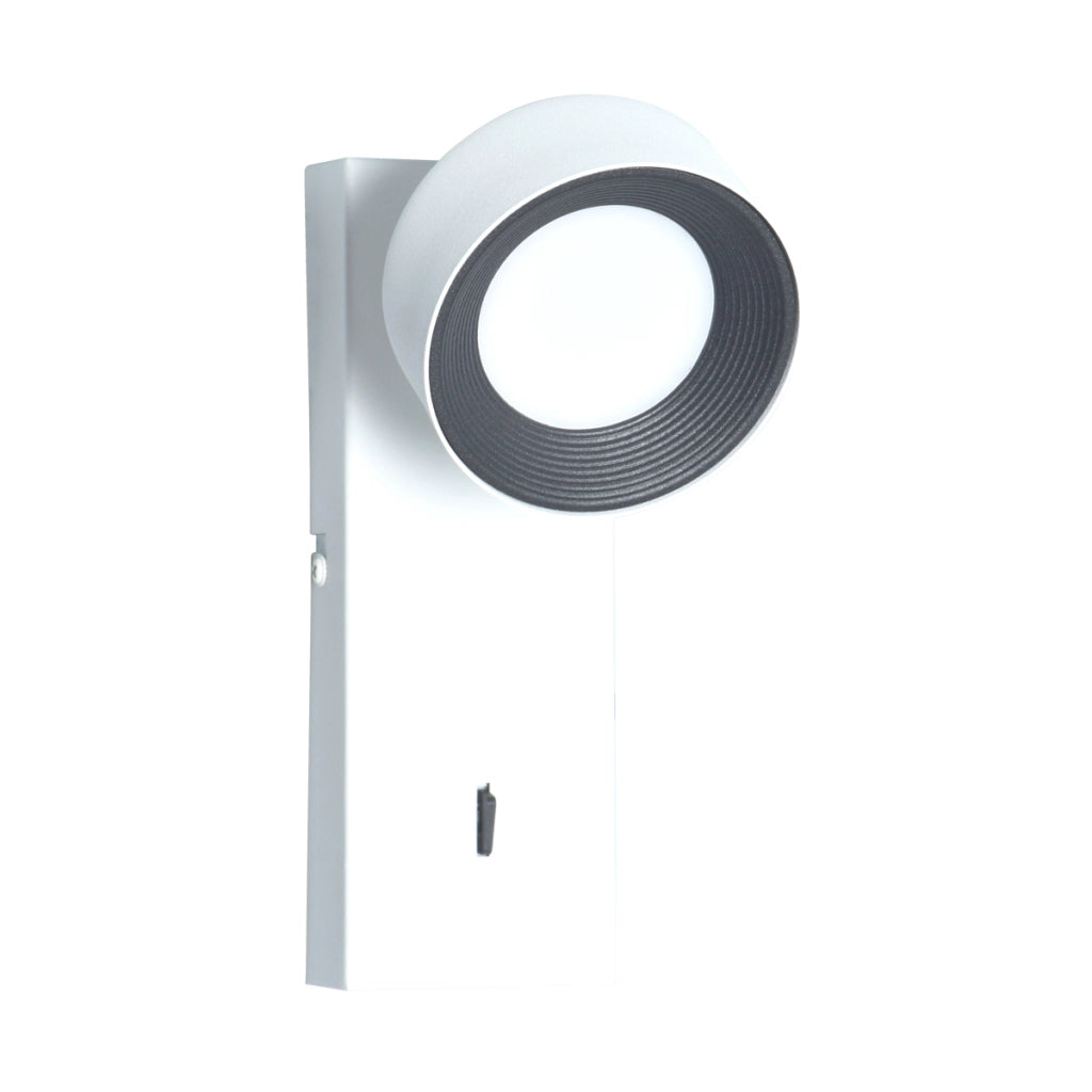 Applique moderna bianca tonda LED 1,8W con interruttore Italux