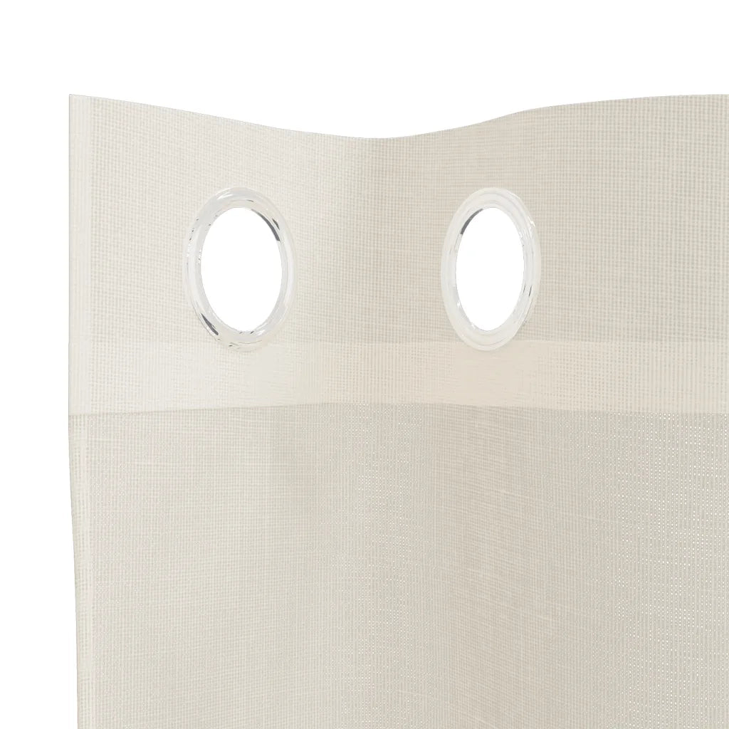 Tende in Voile con Occhielli 2 pz Crema 140x260 cm