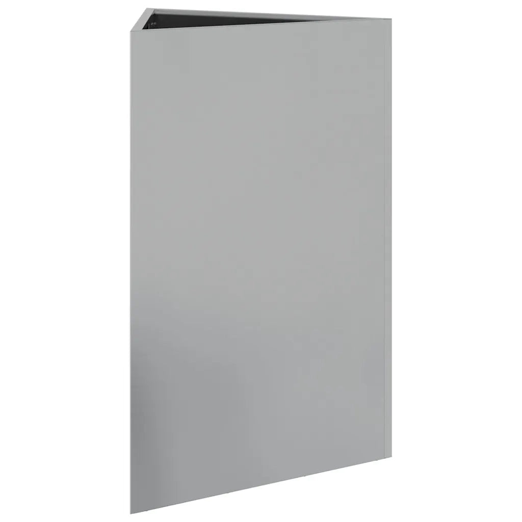 2 pz Fioriere | Cassetta per fiori | Vaso Triangolari 50x43x75 cm in Acciaio Zincato