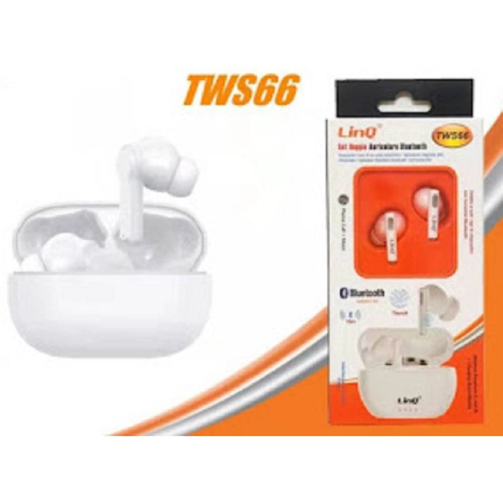 Trade Shop - Set Doppio Auricolare In-ear Bluetooth Wireless 10 M Con Comandi Touch Led Tws66 -