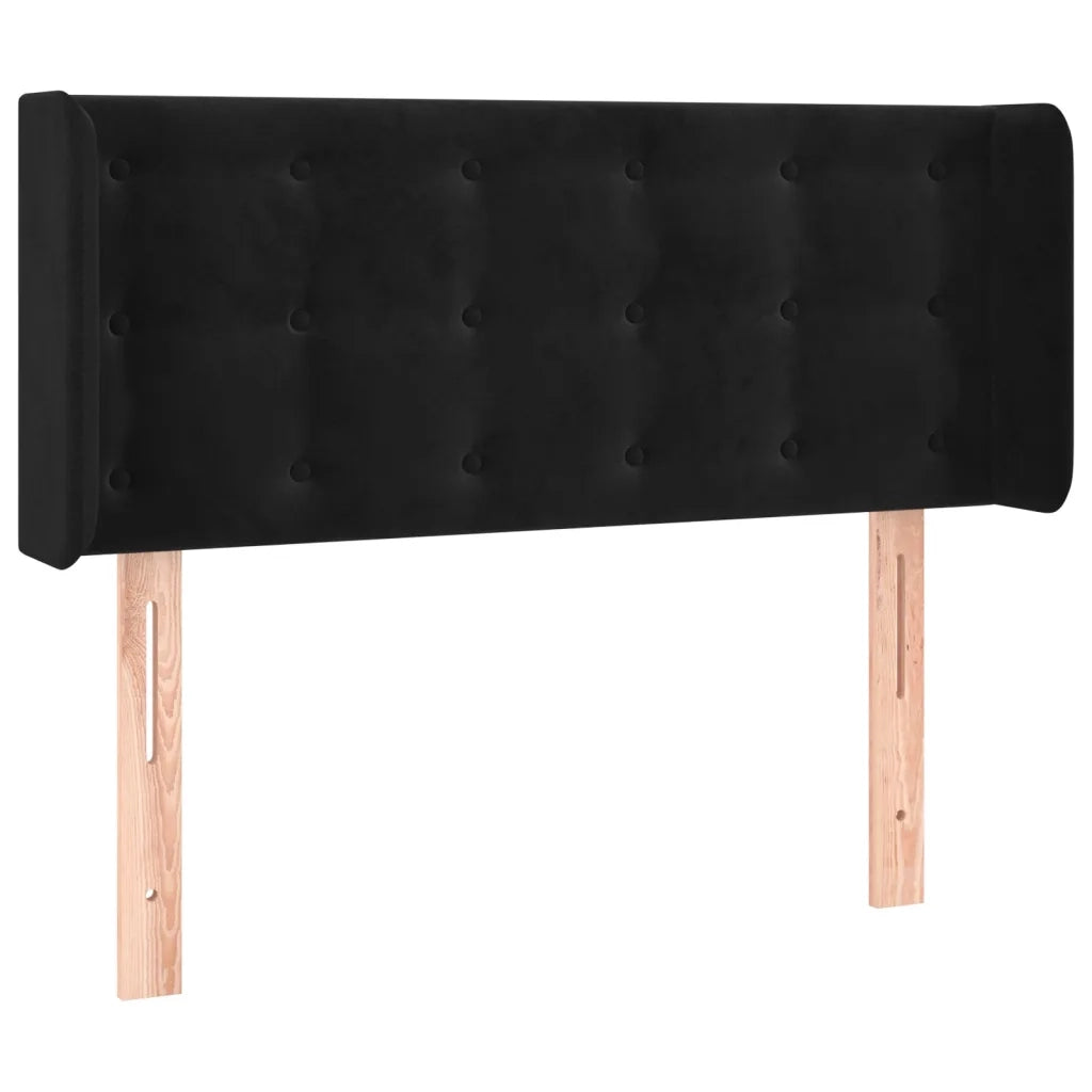 Testiera a LED Nera 103x16x78/88 cm in Velluto 3123714
