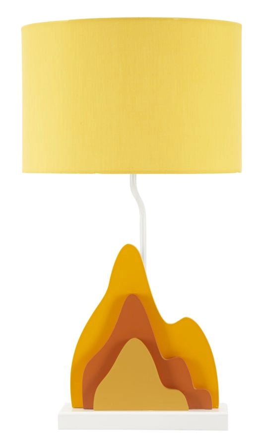 Lampada da tavolo in legno arancione cm 30x57