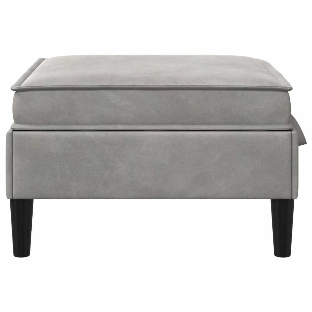 Pouf con Storage Grigio Chiaro Velluto 42027133