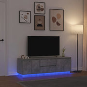 Mobile Porta TV con Luci LED-Mobile per TV-Credenza TV Grigio Cemento 160,5x41x50 cm