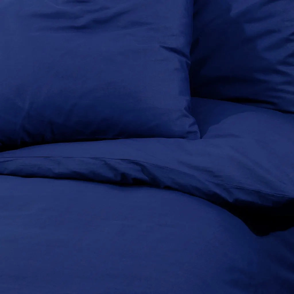 Set Copripiumino Blu Marino 260x240 cm in Cotone 136148