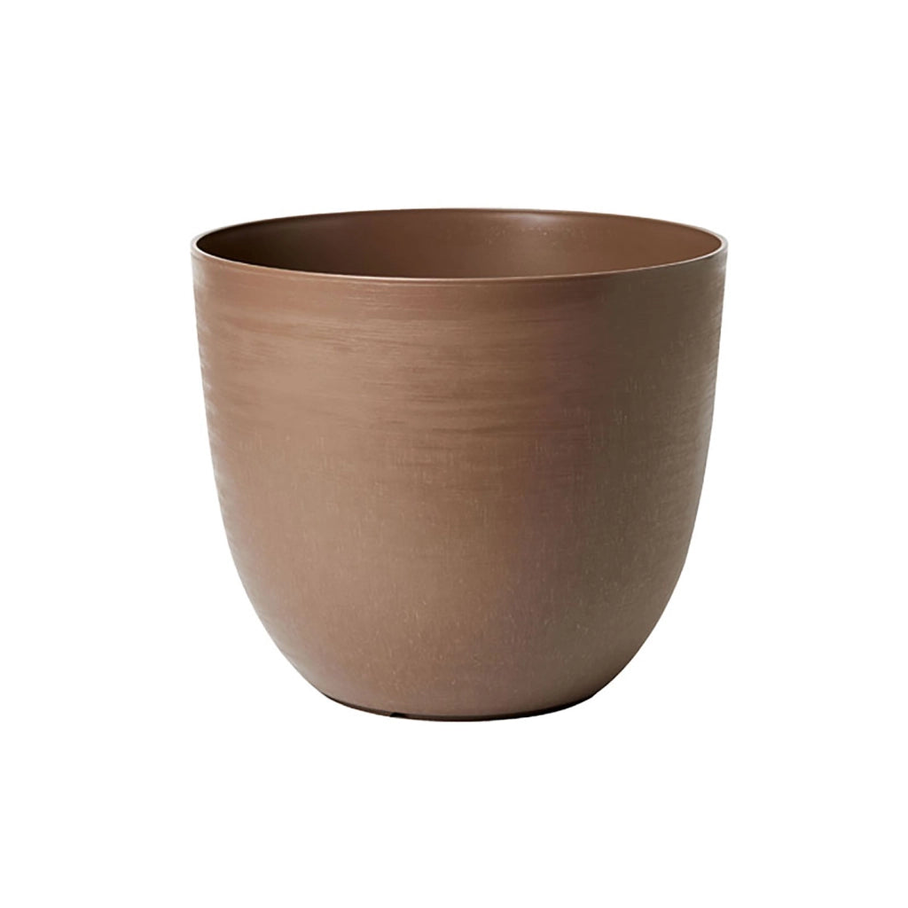 Vaso Rotondo Indoor e Outdoor Tera con Riserva D'acqua Over Sand Ø48 cm in Plastica Sabbia