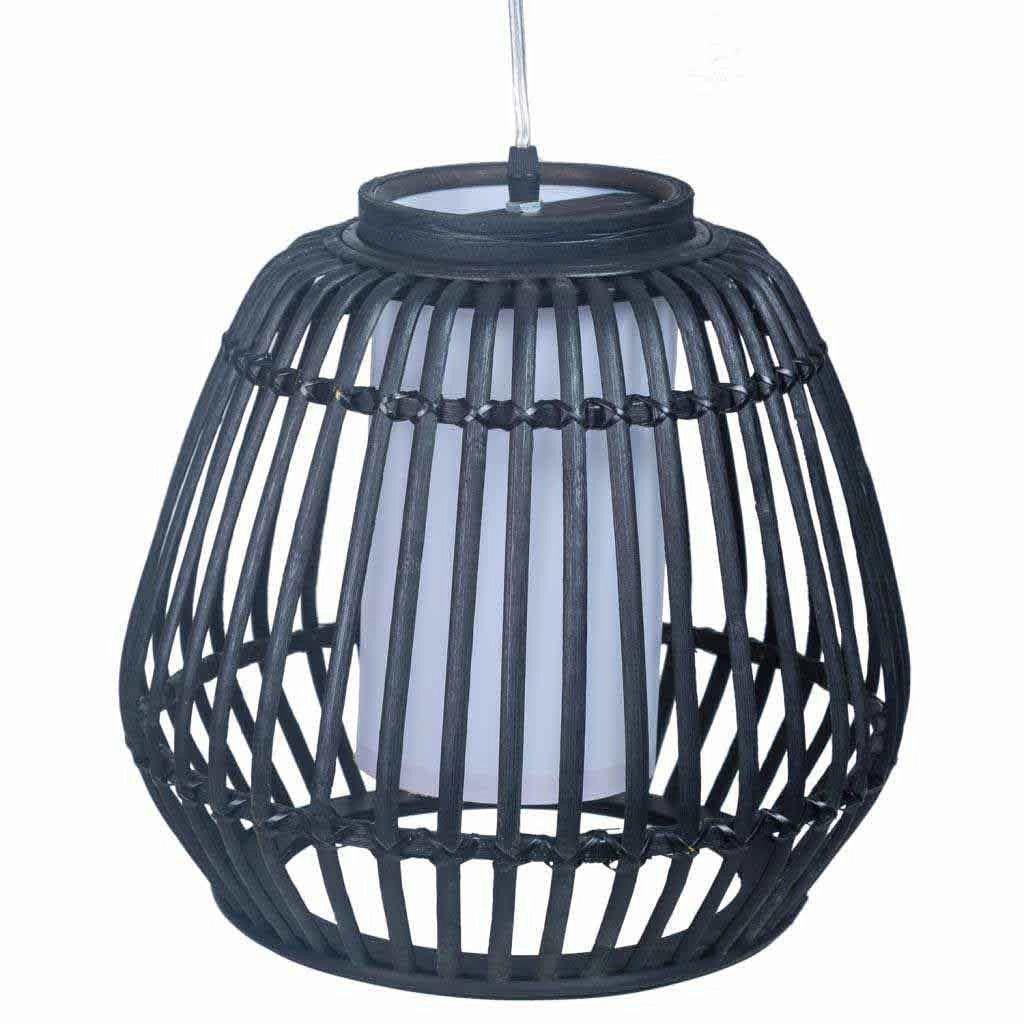 Lampada da soffitto in bambù nero 30,5x30,5x30h