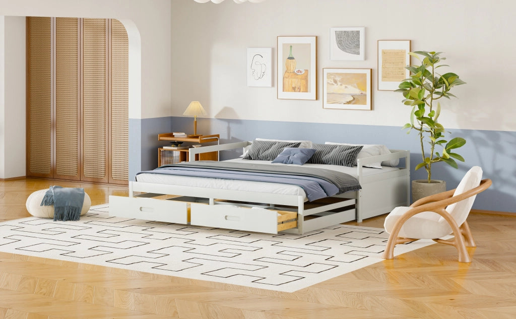 Letto pieghevole in pino - Xylo - 90x180x200 - Bianco