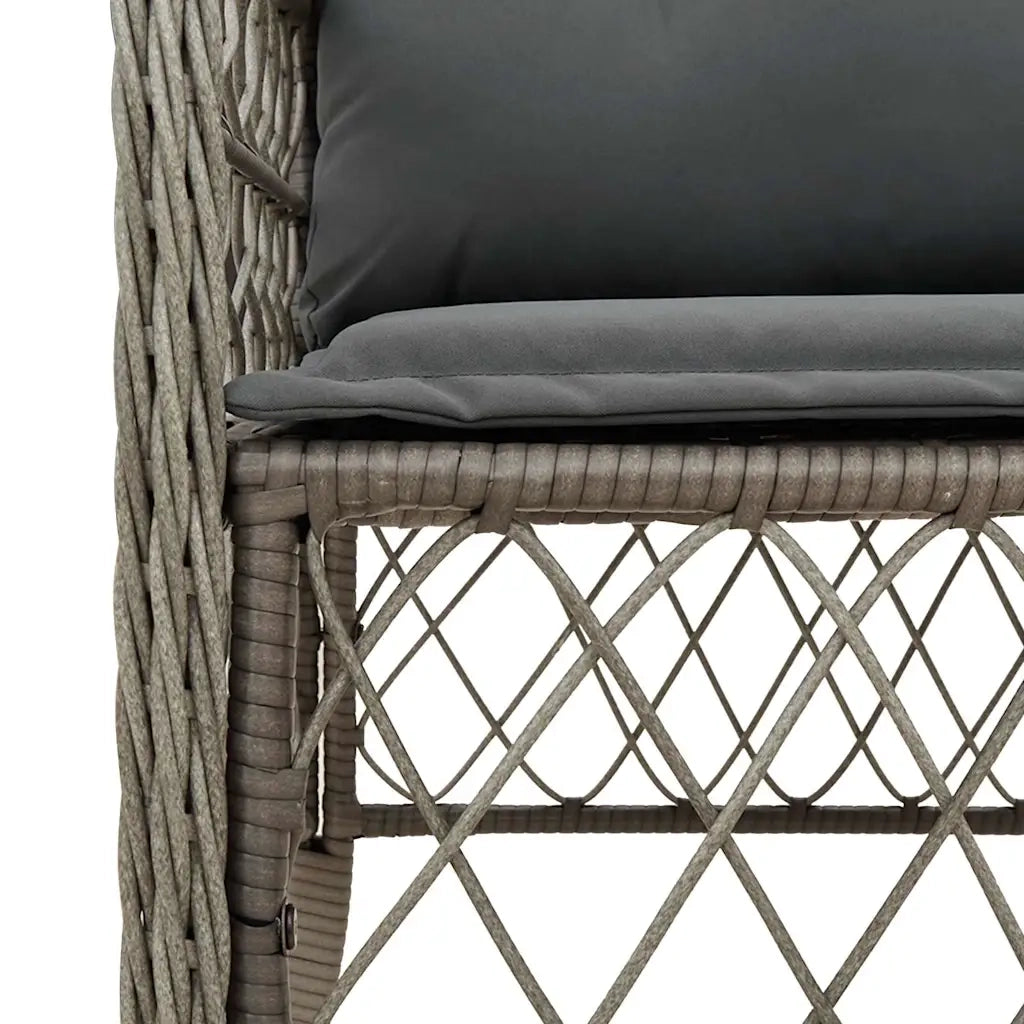 Set da Pranzo da Giardino 9 pz con Cuscini in Polyrattan Grigio 3212075