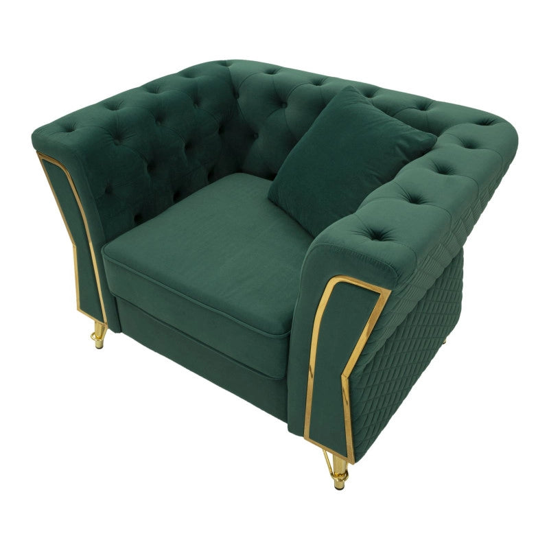 Poltrona Emy Verde Con Cuscino cm 104x83x76