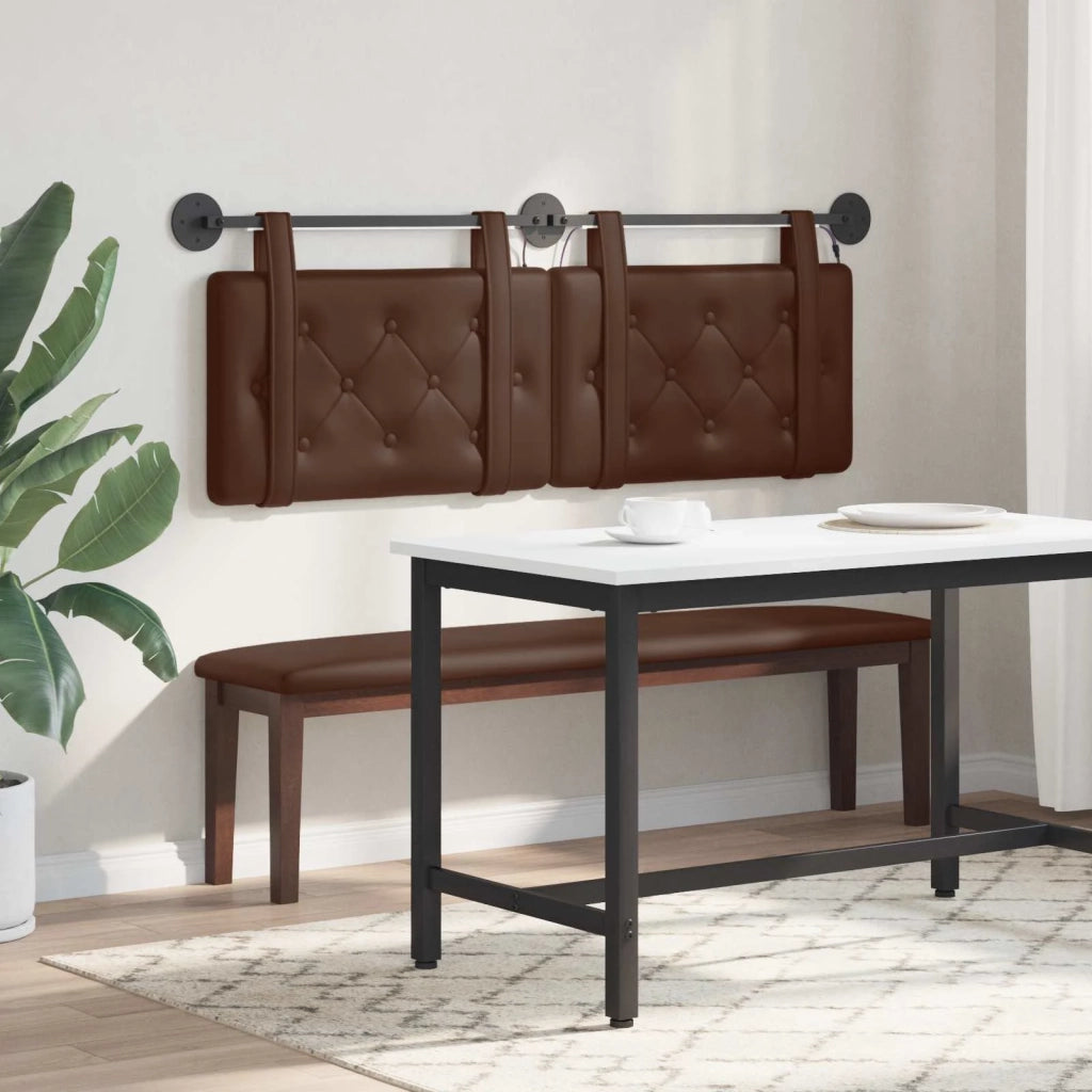 Testiera sospesa Con luce LED Marrone Similpelle 3424153