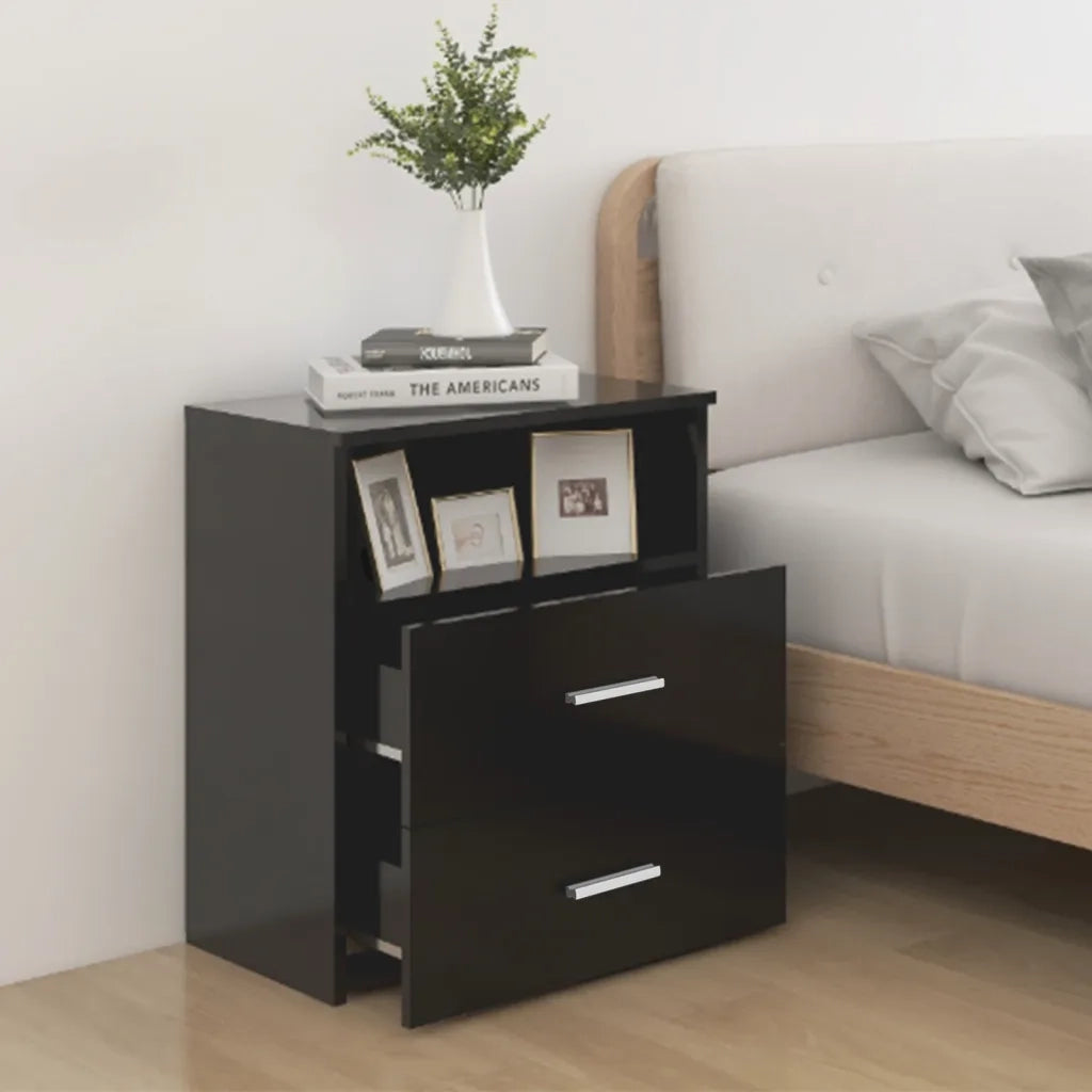 Comodini 2pz Neri 50x32x60 cm 803275