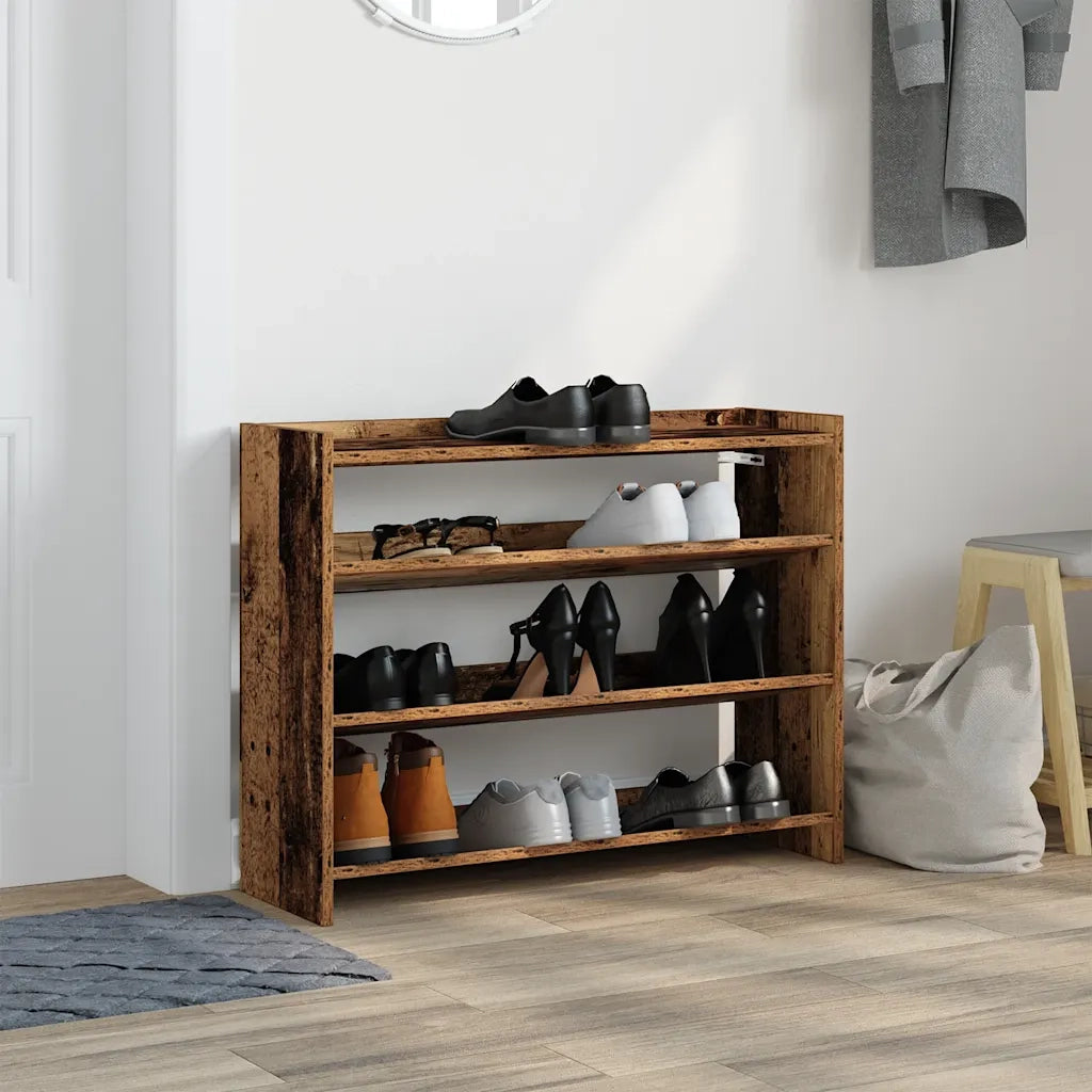 Scarpiera | Mobile per scarpe Legno Antico 80x25x62 cm in Legno Multistrato