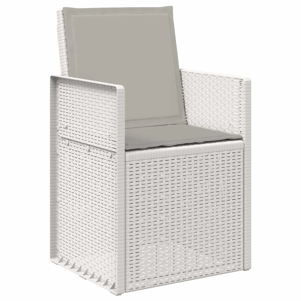 Set da Pranzo per Giardino 5 pcs Bianco e Grigio Chiaro PP