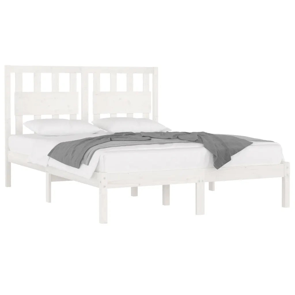 Giroletto-Struttura Letto Bianco in Legno Massello di Pino 120x200 cm 963834
