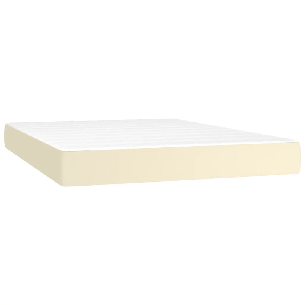 Giroletto a Molle con Materasso e LED Crema 140x190 cm 3134221
