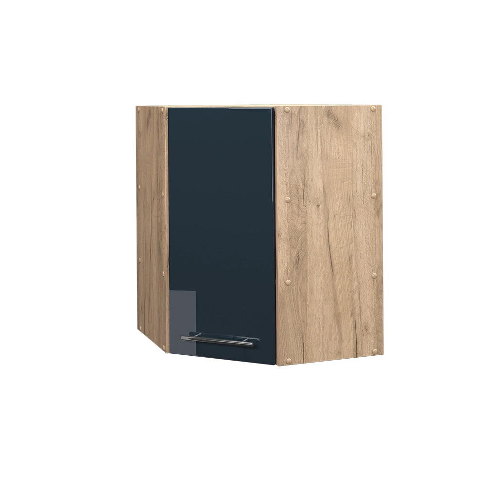 Mobile angolare da cucina Fame-Line Blu scuro lucido/Rovere dorato 57 cm Vicco
