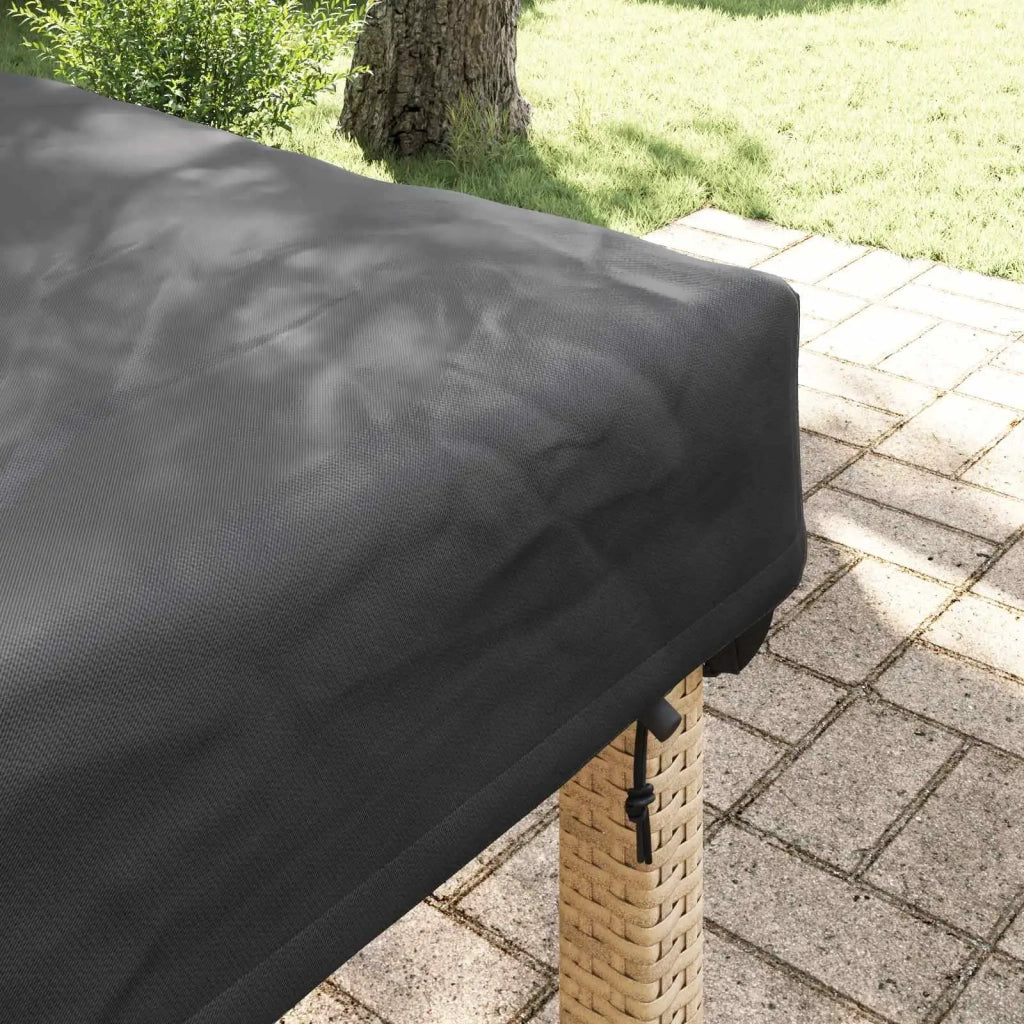 Copertura Tavolo Tinta unita Nero 202 x 92 x 15 cm Tessuto 4106116