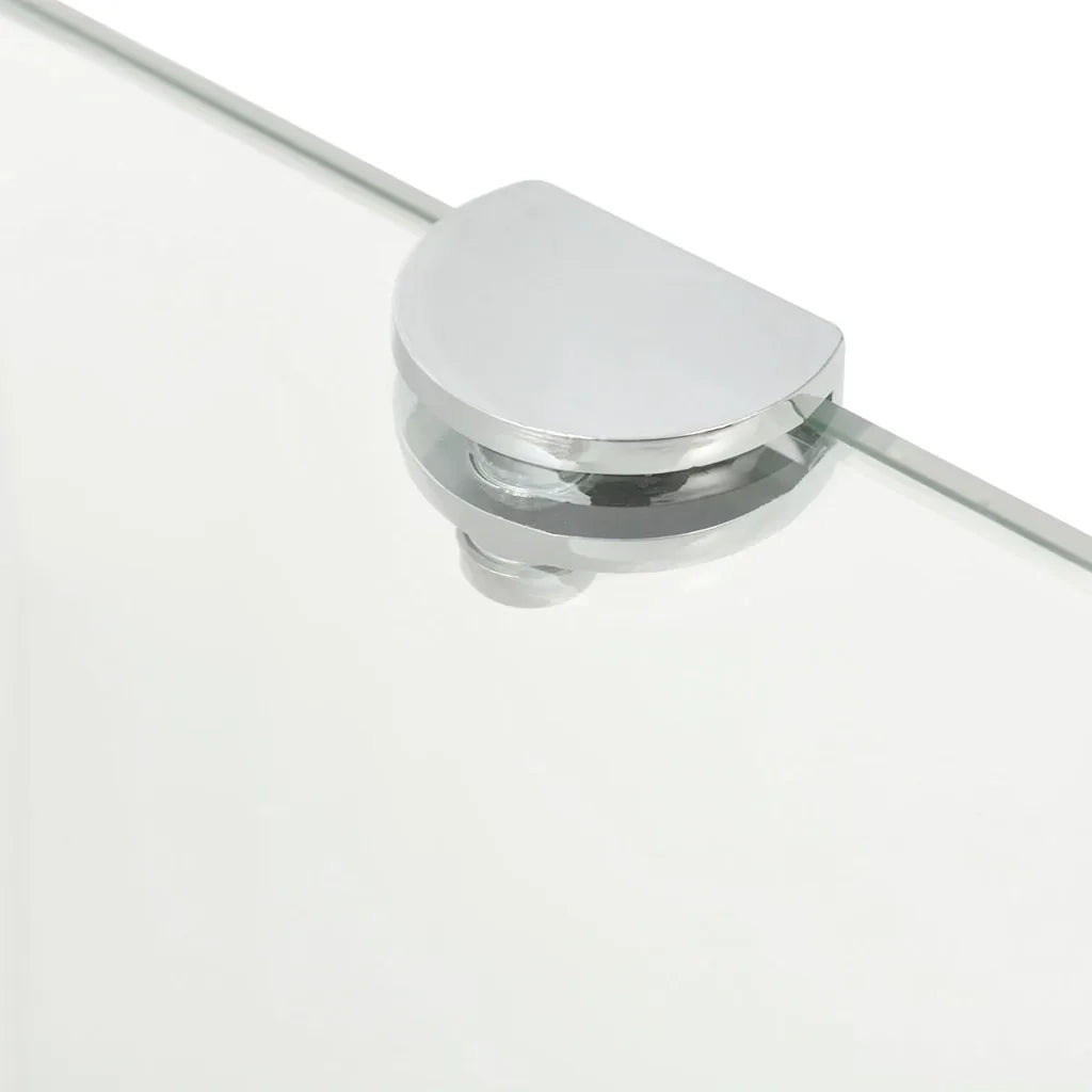 Scaffale Angolare con Supporto in Cristallo Vetro Chiaro 45x45 cm 243854