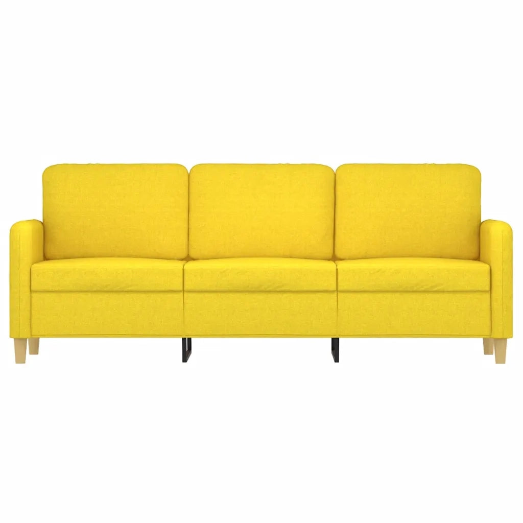 Divano a 3 Posti-Sofa 3 Posti Giallo Chiaro 180 cm in Tessuto 456829