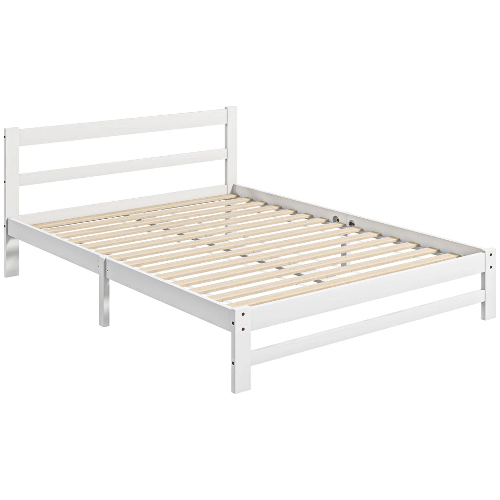 Letto Matrimoniale in Legno ¨C Minimal ¨C Bianco 195x141 cm