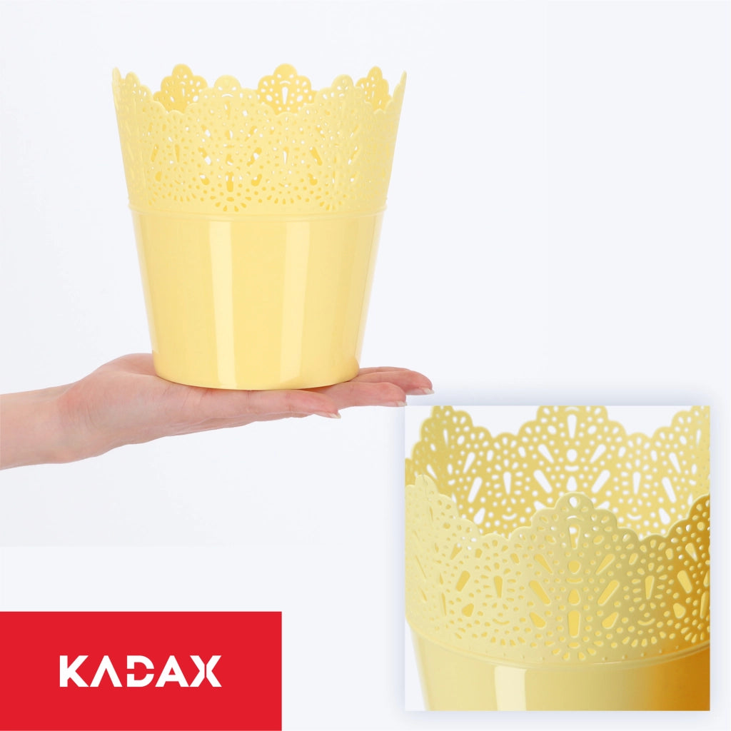 Vaso da fiori KADAX, Vaso da fiori, Vaso da fiori alto, Supporto per fiori, Ciotola lucida, 14,5 cm, Giallo