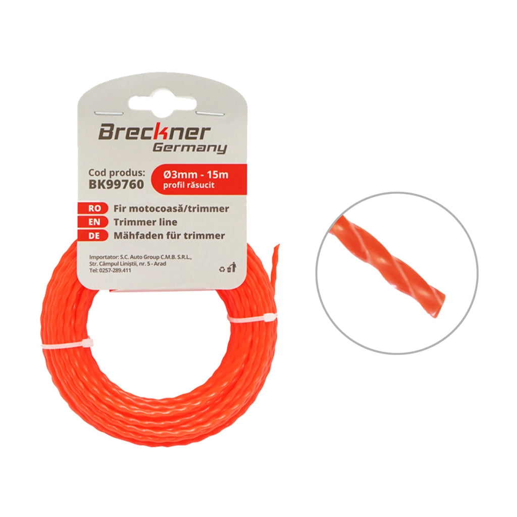 Filo ritorto per decespugliatore 3mmx15m Breckner Germany