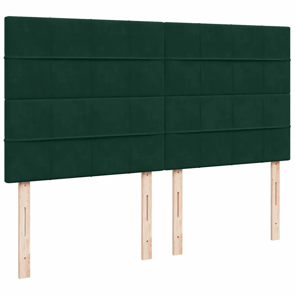 Giroletto a Molle con Materasso Verde Scuro 200x200 cm Velluto 3292433