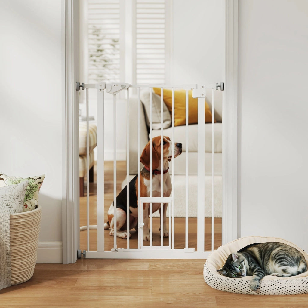 Cancelletto per Cani con Porta ¨C Minimal ¨C Bianco 74x91 cm