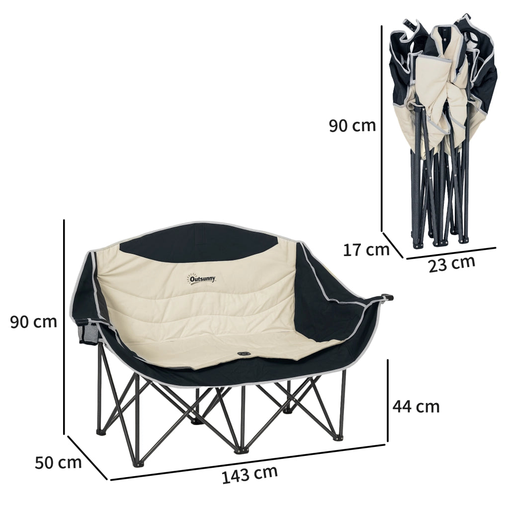 Sedia da camping pieghevole 2 posti ¨C Minimal ¨C Khaki 250kg