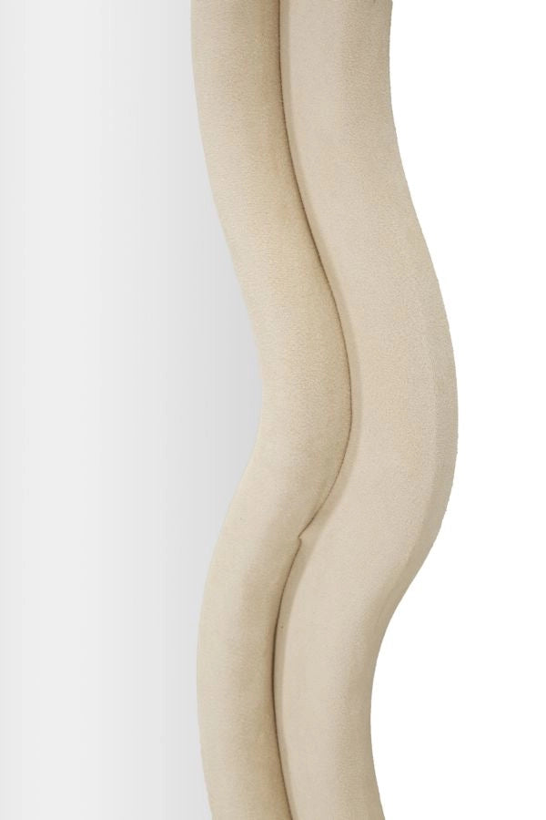 Specchio da muro cornice in velluto crema 60x6x160cm CEMILY