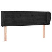 Testiera | Testata ad Orecchio Nera 147x23x78/88 cm in Velluto