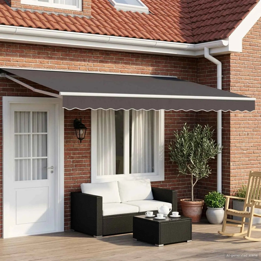 Cornice per Tenda Manuale con LED Bianco e Antracite 4 × 3,5 m 3420632
