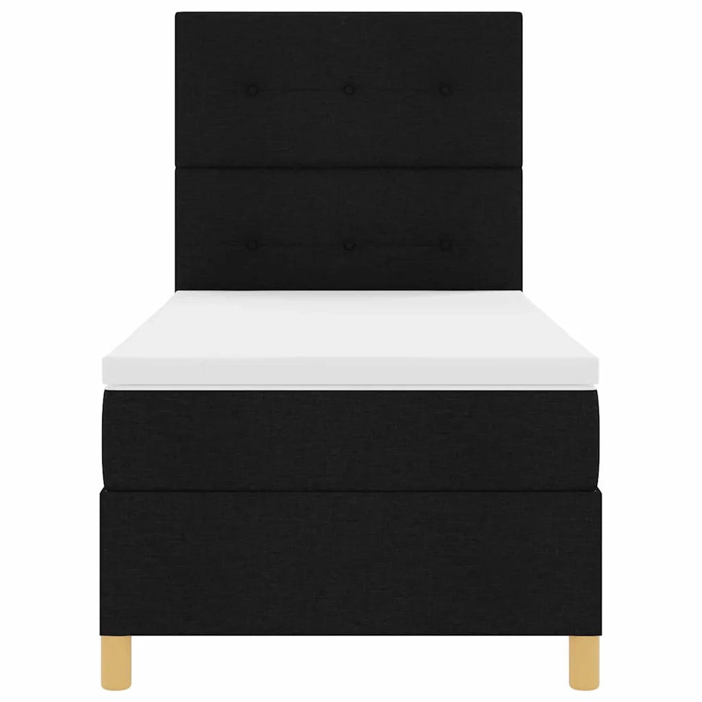 Letto a Sorgente LED con materasso Nero 90 x 200 cm Tessuto 3343070