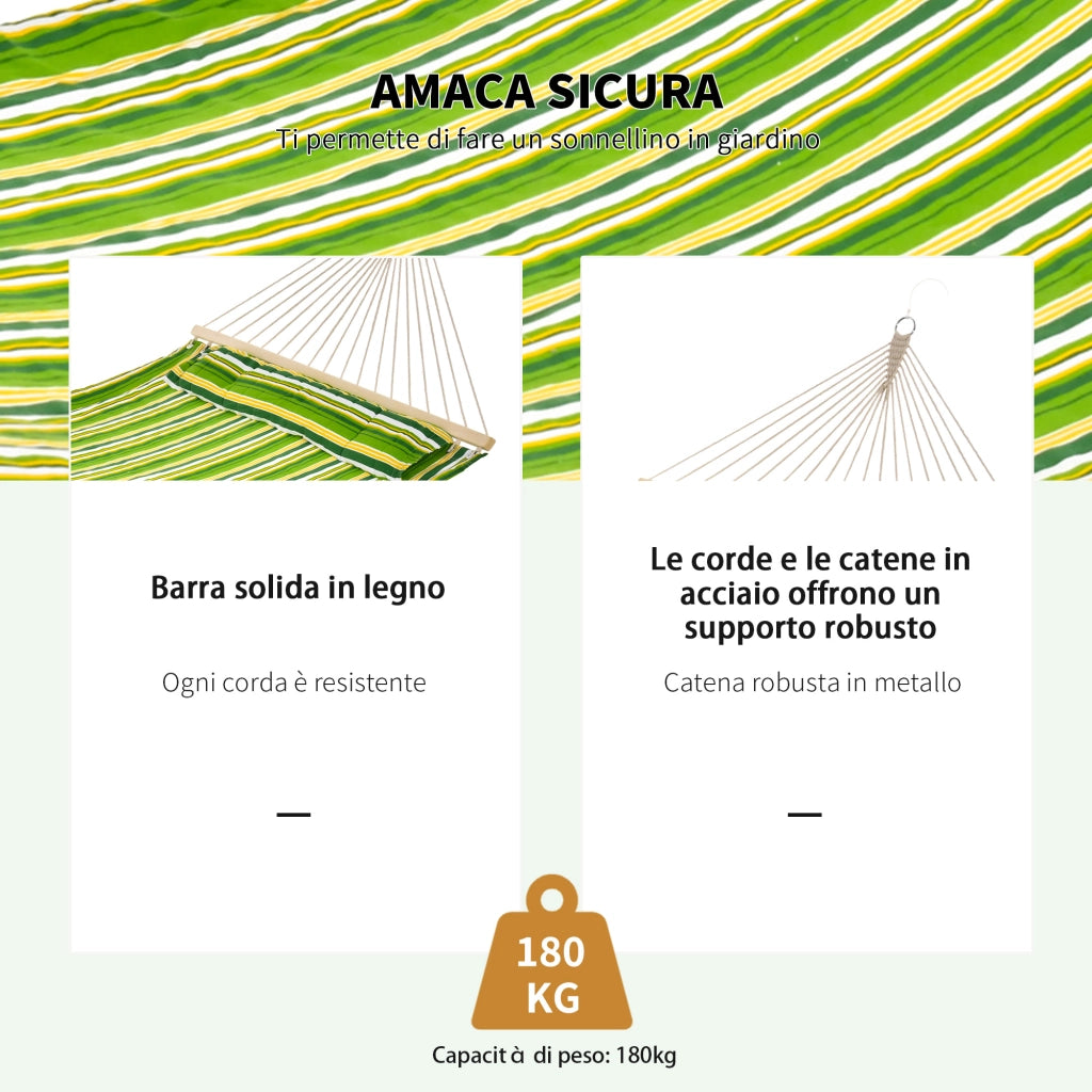 Amaca da Giardino Doppia con Cuscino ¨C Minimal ¨C Grigio 188x140 cm