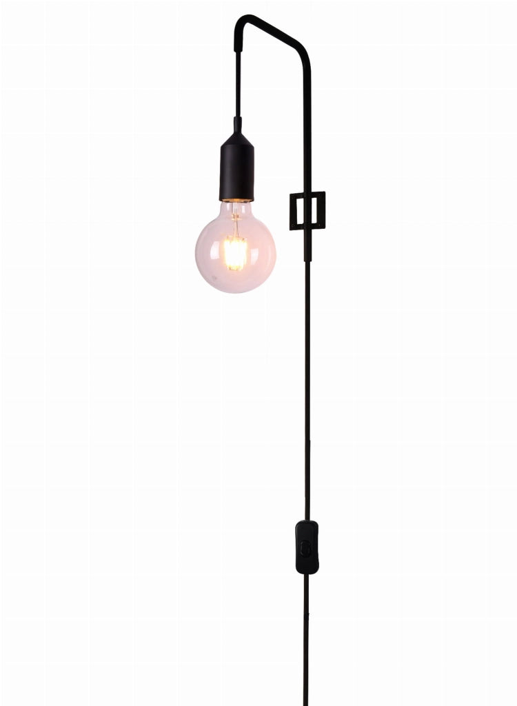Applique Candellux LAREN nera 1xE27 con interruttore