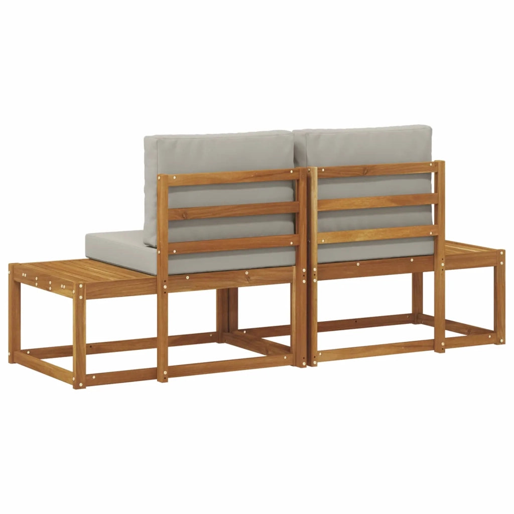Divano da Esterno con cuscino 2 Pezzo Grigio Naturale e Chiaro 900480