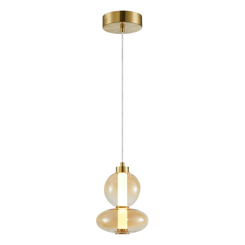 Lampada a sospensione LED Milagro Daphne ottone Ø20 12W