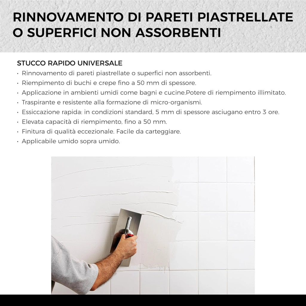 Aguaplast express stucco in polvere extra rapido per ambienti umidi 1 kg