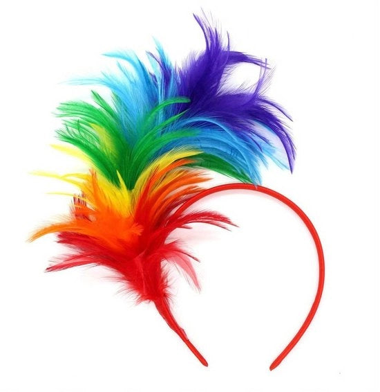 Fascia con piume - Cappello di carnevale - Cintura per la testa - Accessorio per costume - Leggero e comodo - Elastico e confortevole