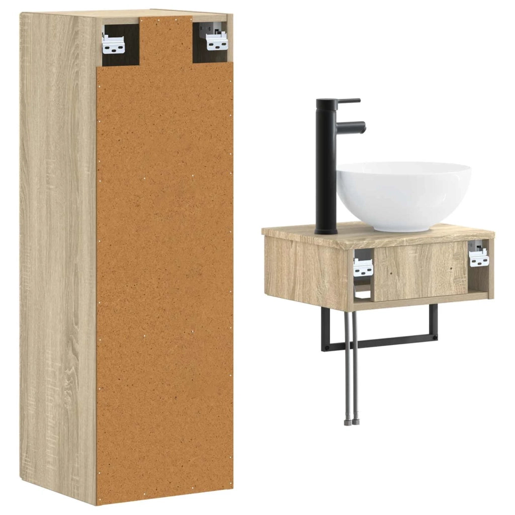Set di mobili per il bagno 2 pz Rovere Sonoma 3406095