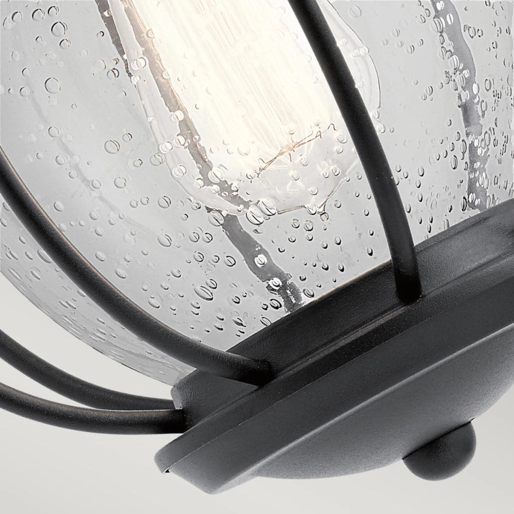 Applique esterna Vandalia nero testurizzato E27 60W Kichler