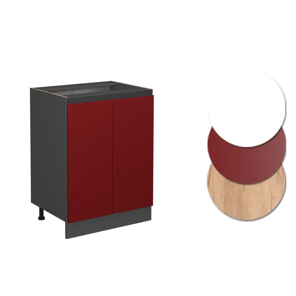 Vicco Mobiletto base cucina Rosso 60 cm PL Marmo