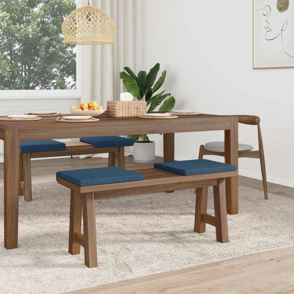 Cuscino per panchina 4 pcs Tessuto Blu Profondità 35 cm 42043093