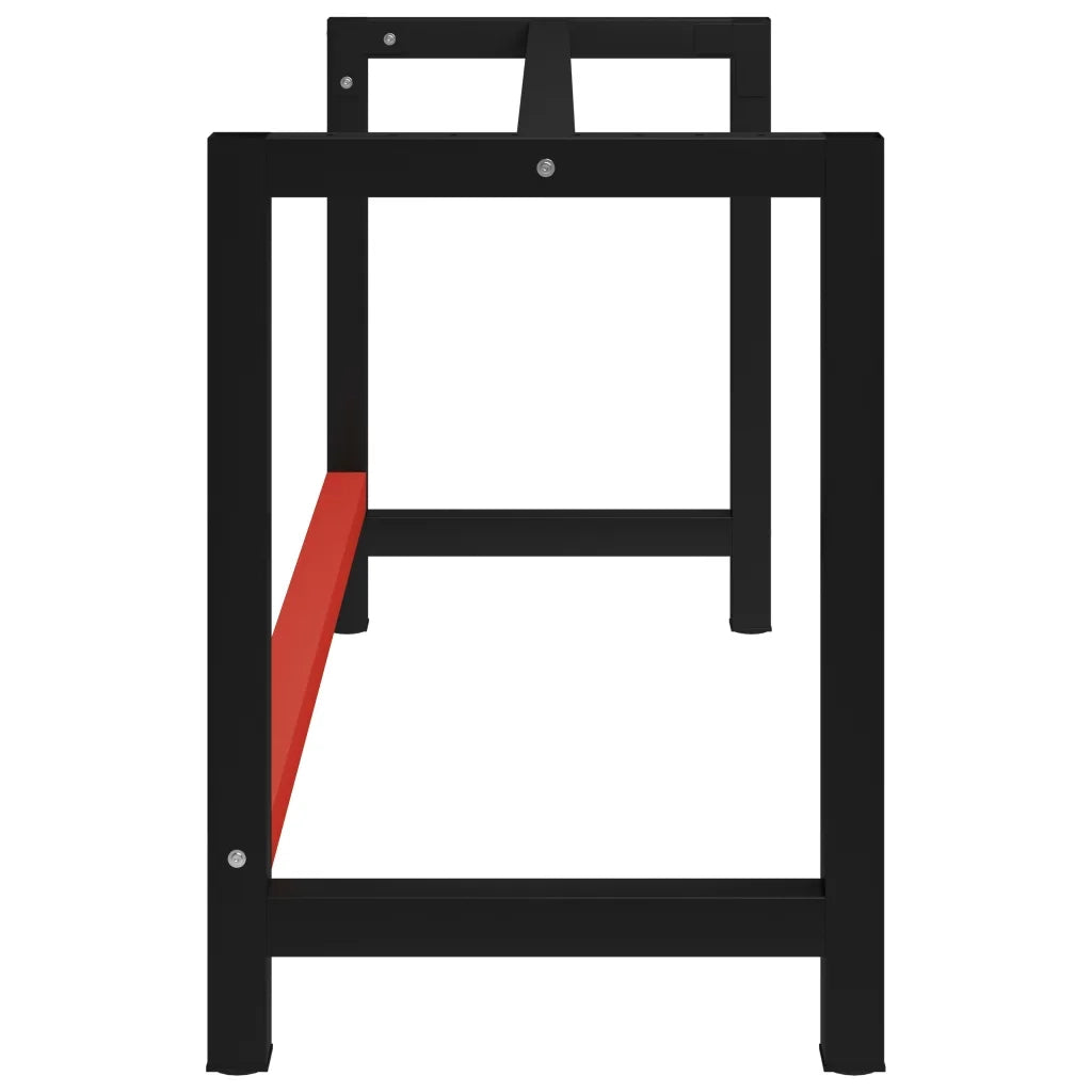 Telaio per Banco da Lavoro in Metallo 150x57x79 cm Nero e Rosso 147929