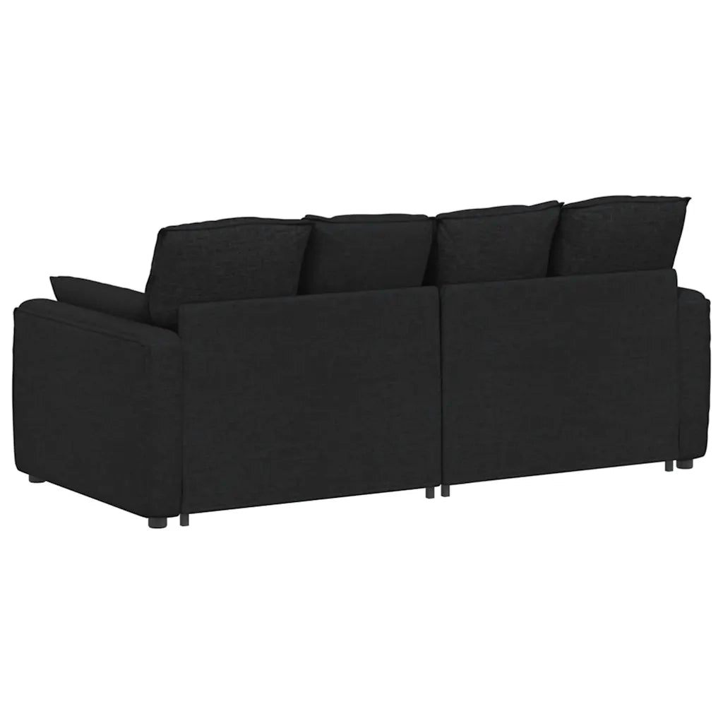 Divano Modulare con Cuscini Nero 3321119