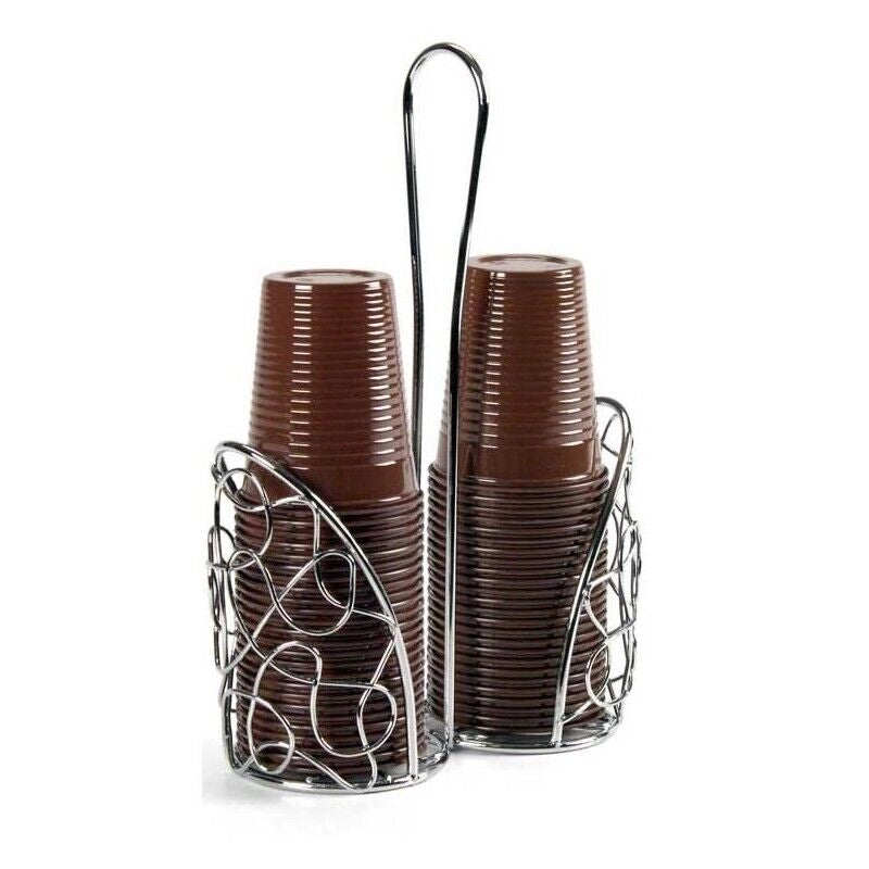 PORTABICCHIERI IN METALLO SILVER 16 X 8 X 27 CM