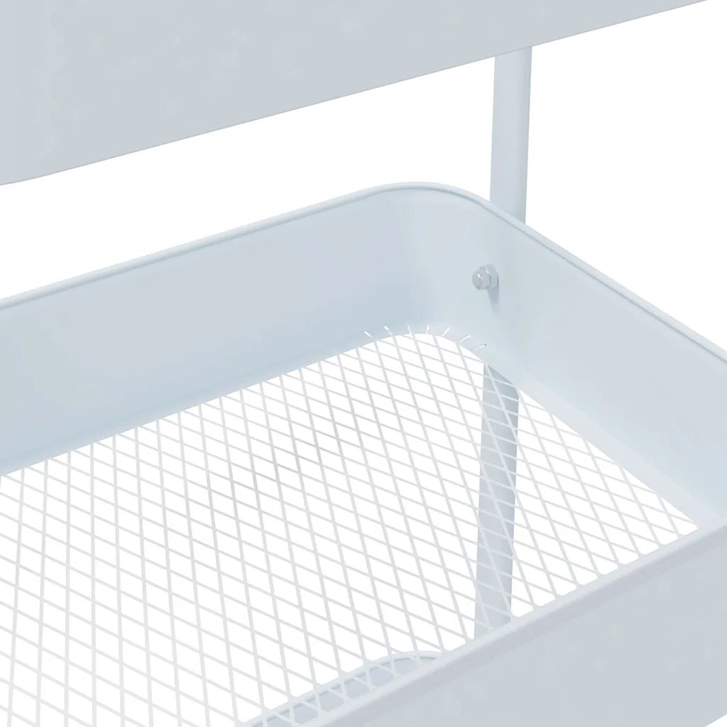 Carrello Portaoggetti a 3 Ripiani Bianco 42x41,5x77 cm Acciaio 4012382